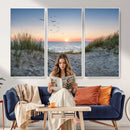Sandy Dune Path Sunset Canvas Wall Art — Seagulls Beach by MyGreatCanvas | Canvas Wall Art Prints | Photo Prints & Wall Decor