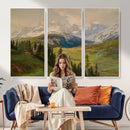 Konrad Petrides Sexten Village Canvas Print, Alpine Mountain Valley Painting, Dolomites Landscape Art by MyGreatCanvas | Canvas Wall Art Prints | Photo Prints & Wall Decor