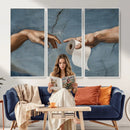 Funny Bathroom Canvas Wall Art, Michelangelo Creation of by MyGreatCanvas | Canvas Wall Art Prints | Photo Prints & Wall Decor