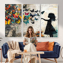 Banksy Butterfly Girl Wall Art Canvas Print, Framed Street by MyGreatCanvas | Canvas Wall Art Prints | Photo Prints & Wall Decor