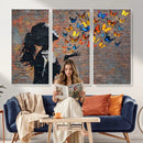 Urban Banksy Butterfly Girl Wall Art Canvas Print, Framed by MyGreatCanvas | Canvas Wall Art Prints | Photo Prints & Wall Decor