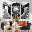 Vintage Propeller Plane Wall Art Canvas Print, Black and by MyGreatCanvas | Canvas Wall Art Prints | Photo Prints & Wall Decor