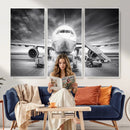 Airplane Wall Art Canvas Print, Black and White Jet Aircraft by MyGreatCanvas | Canvas Wall Art Prints | Photo Prints & Wall Decor
