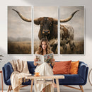 Longhorn Bull Wall Art Canvas Print, Western Farmhouse by MyGreatCanvas | Canvas Wall Art Prints | Photo Prints & Wall Decor
