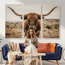 Texas Longhorn Bull Wall Art Canvas Print, Western Farmhouse by MyGreatCanvas | Canvas Wall Art Prints | Photo Prints & Wall Decor