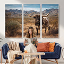 Texas Longhorn Bull Wall Art Canvas Print, Western Farmhouse by MyGreatCanvas | Canvas Wall Art Prints | Photo Prints & Wall Decor
