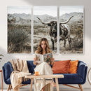 Texas Longhorn Bull Wall Art Canvas Print, Western Farmhouse by MyGreatCanvas | Canvas Wall Art Prints | Photo Prints & Wall Decor
