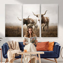 Texas Longhorn Canvas Wall Art Western Bull Desert Moody by MyGreatCanvas | Canvas Wall Art Prints | Photo Prints & Wall Decor
