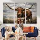 Texas Longhorn Canvas Wall Art Western Bull Desert Moody by MyGreatCanvas | Canvas Wall Art Prints | Photo Prints & Wall Decor