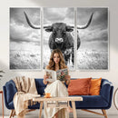 Texas Longhorn Canvas Wall Art Western Bull Desert Moody by MyGreatCanvas | Canvas Wall Art Prints | Photo Prints & Wall Decor