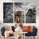 Texas Longhorn Canvas Wall Art, Rustic Farm Barn Bluebonnet by MyGreatCanvas | Canvas Wall Art Prints | Photo Prints & Wall Decor