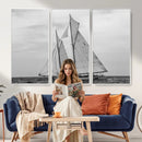 Vintage Sailboat Wall Art Canvas Print, Black and White by MyGreatCanvas | Canvas Wall Art Prints | Photo Prints & Wall Decor