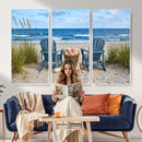 Large Beach Canvas Wall Art Coastal Adirondack Chairs Ocean by MyGreatCanvas | Canvas Wall Art Prints | Photo Prints & Wall Decor