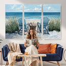 Beach Canvas Wall Art Coastal Adirondack Chairs Ocean by MyGreatCanvas | Canvas Wall Art Prints | Photo Prints & Wall Decor