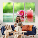 Zen Lotus Candle Canvas Wall Art Pink Spa Meditation by MyGreatCanvas | Canvas Wall Art Prints | Photo Prints & Wall Decor