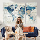 Watercolor World Map Canvas Wall Art Print – Abstract by MyGreatCanvas | Canvas Wall Art Prints | Photo Prints & Wall Decor