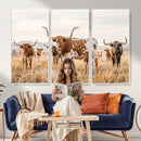 Texas Longhorn Canvas Wall Art, Rustic Farm Animal Photography Print, Farmhouse Country Decor, Western Ranch Art by MyGreatCanvas | Canvas Wall Art Prints | Photo Prints & Wall Decor