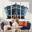 Blue Wooden Rowboat Canvas Wall Art, Coastal Nautical Boat Painting Print for Lake Beach House Decor, Minimalist Maritime Decor Artwork by MyGreatCanvas | Canvas Wall Art Prints | Photo Prints & Wall Decor