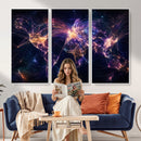 Global Flight Routes Map Canvas Wall Art, Worldwide Aviation Network Print, International Air Travel Wall Decor by MyGreatCanvas | Canvas Wall Art Prints | Photo Prints & Wall Decor