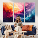 Colorful Abstract Canvas Wall Art Print, Vibrant Popup Color Art Print