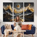 Abstract Mountain Wall Art Canvas Print Modern Landscape Painting Print