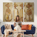 Mexican Folk Art Canvas Wall Art, Charro Poncho Sombrero Painting Print, Neutral Beige Boho Decor, Southwestern Impasto Style, Living Room Art by MyGreatCanvas | Canvas Wall Art Prints | Photo Prints & Wall Decor