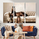 Funny Horse on Sofa Canvas Wall Art, Quirky Horse Lounging Photo Print, Whimsical Animal Decor, Living Room Conversation Art, Horse Lover Gift by MyGreatCanvas | Canvas Wall Art Prints | Photo Prints & Wall Decor
