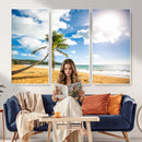 Tropical Beach Canvas Wall Art, Palm Tree Ocean Photo Print, Coastal Living Room Decor, Turquoise Sea Beach House Art, Summer Wall Art by MyGreatCanvas | Canvas Wall Art Prints | Photo Prints & Wall Decor