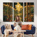 Gustav Klimt Style Forest Canvas Wall Art, Golden Forest Path Floral Art Nouveau Print, Enchanted Woodland Decor by MyGreatCanvas | Canvas Wall Art Prints | Photo Prints & Wall Decor