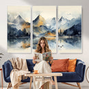 Lake Abstract Mountain Wall Art Canvas Print