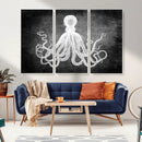 Black White Octopus Wall Art Canvas Print by MyGreatCanvas | Canvas Wall Art Prints | Photo Prints & Wall Decor