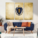 Massachusetts Flag Wall Art Canvas Print