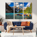 Moraine Lake 3-Panel Wall Art, Majestic Mountain and Lake by MyGreatCanvas | Canvas Wall Art Prints | Photo Prints & Wall Decor