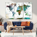 Modern Watercolor World Map Canvas Wall Art – Framed by MyGreatCanvas | Canvas Wall Art Prints | Photo Prints & Wall Decor