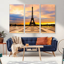Paris Eiffel Tower Sunset Canvas Wall Art Print - Iconic