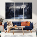 Night Landscape and Trees Wall Art Canvas Print