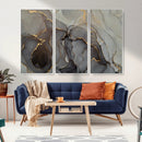 Gray Marble Fluid Wall Art – Modern Abstract Canvas Print