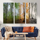Four Seasons Wall Art Forest Canvas Print – Triptych