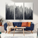 Misty Forest Canvas Wall Art – Monochrome Triptych Pine Tree by MyGreatCanvas | Canvas Wall Art Prints | Photo Prints & Wall Decor