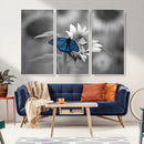 Blue Butterfly Black and White Canvas Wall Art by MyGreatCanvas | Canvas Wall Art Prints | Photo Prints & Wall Decor