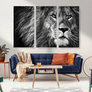 Black and White Lion Canvas Wall Art Print – Wildlife by MyGreatCanvas | Canvas Wall Art Prints | Photo Prints & Wall Decor