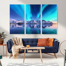 Northern Lights above Mountain Wall Art, Northern Lights
