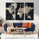 Antique Old World Map Wall Art Canvas Print