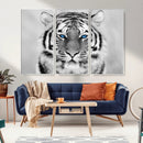 Black and White Tiger Wall Art Animal Canvas Print
