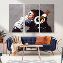 Dj Monkey Listening to Music Wall Art Print | Banksy Monkey by MyGreatCanvas | Canvas Wall Art Prints | Photo Prints & Wall Decor