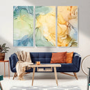 Green and Yellow Marble Fluid Effect Wall Art, Green and