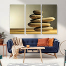 Fluvial Zen Stones Canvas Wall Art Print