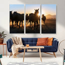 Horse Herd Wall Art Animal Canvas Print