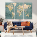 Classic World Map Canvas Print – Framed Vintage Map Wall by MyGreatCanvas | Canvas Wall Art Prints | Photo Prints & Wall Decor
