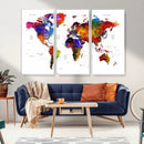 World Map Canvas Print – Detailed Map of the World Wall Art